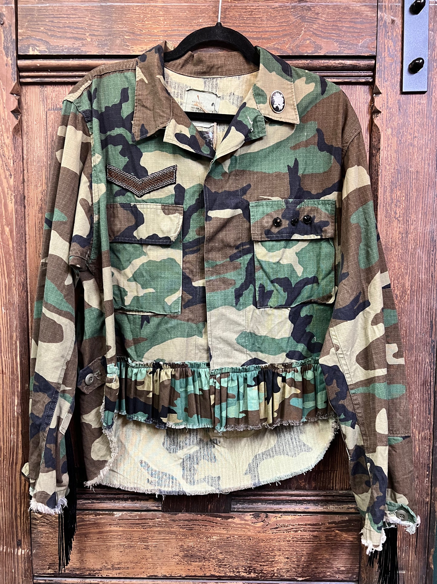 Customized Army Jacket - Heart Patchwork