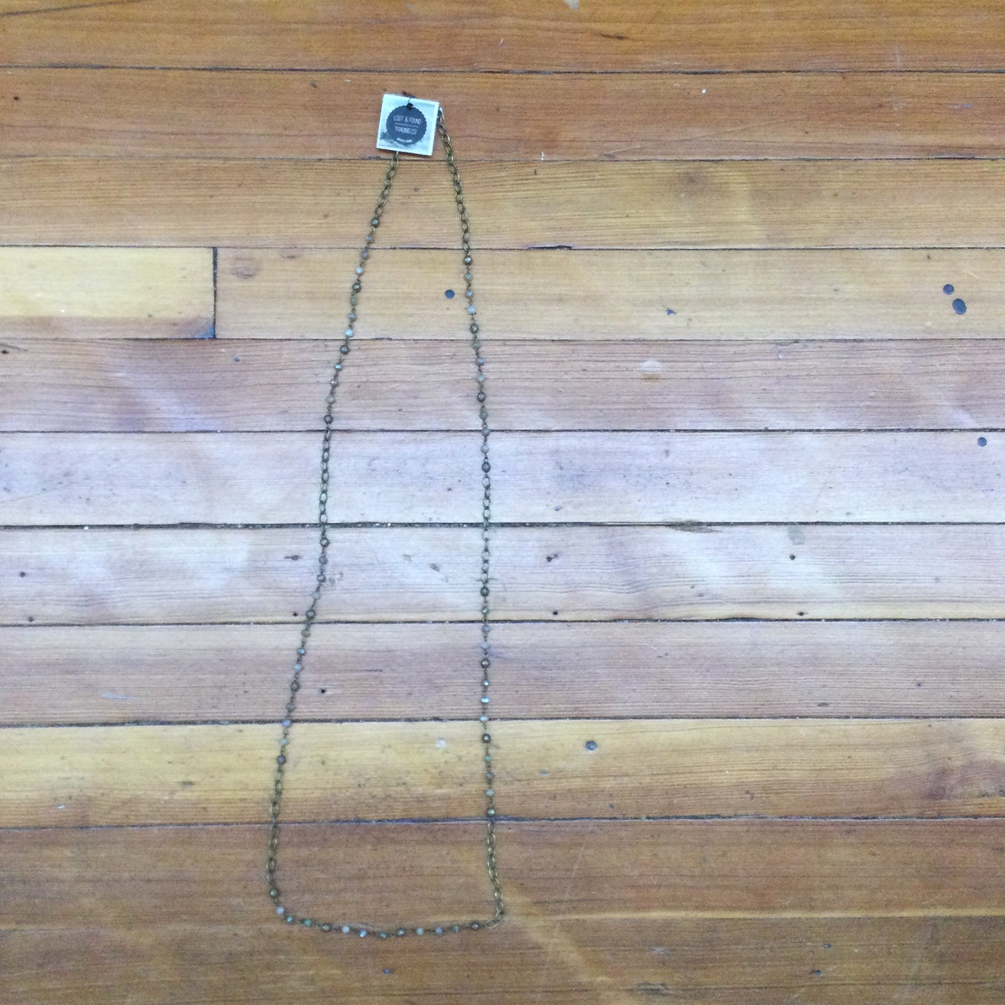 Clear Beaded necklace w/ brass