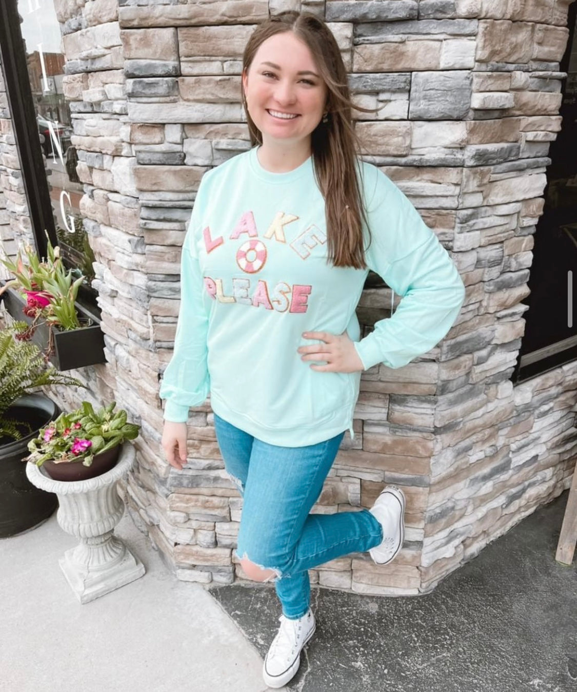 Lake Please Crew Neck Sweatshirt