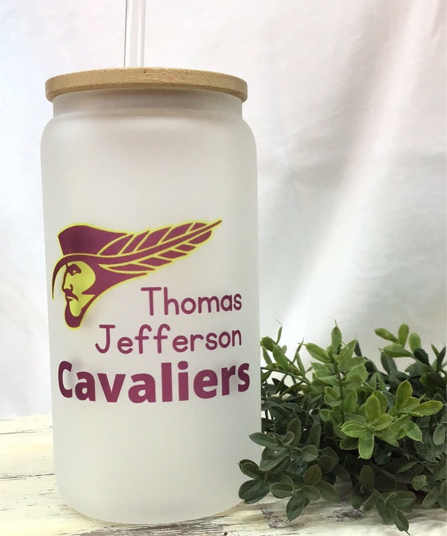 Thomas Jefferson Cavaliers Glass Cup