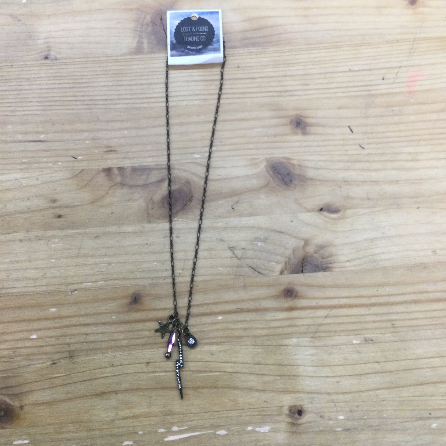 Lightning bolt charm necklace