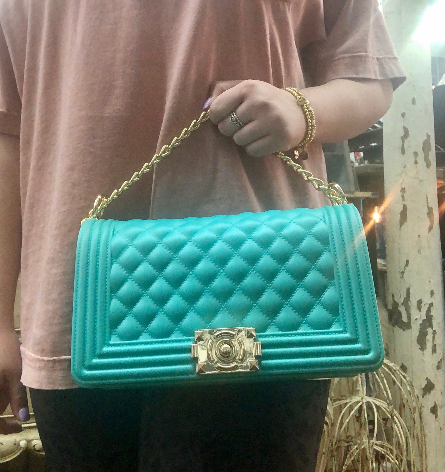 Jelly Classic Shoulder Bag - Teal
