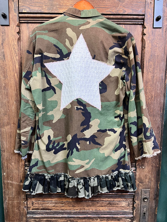 Customized Army Jacket - Star Patchwork