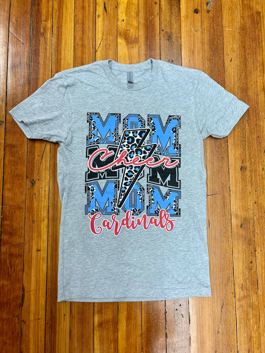 Cheer Mom Lightning Bolt Graphic Tee - Cardinals