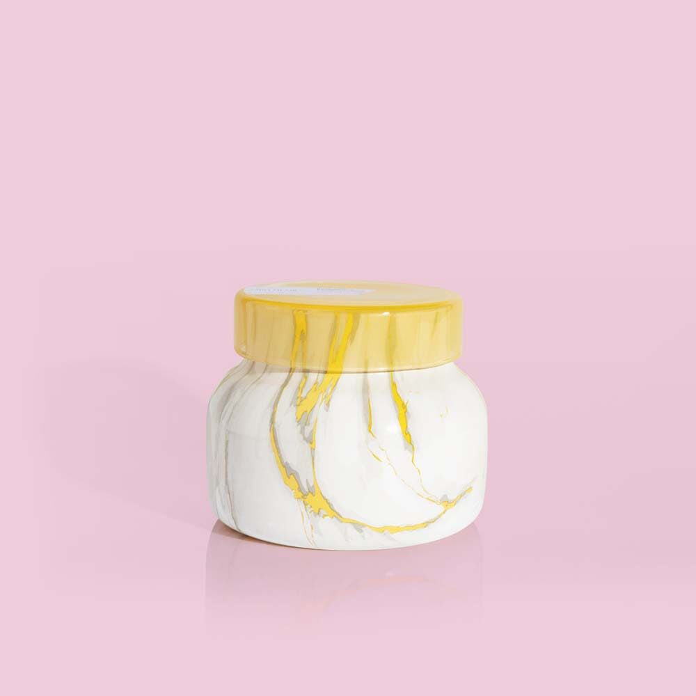 Capri Blue Pineapple Flower Modern Marble Petite Jar Candle, 8 oz