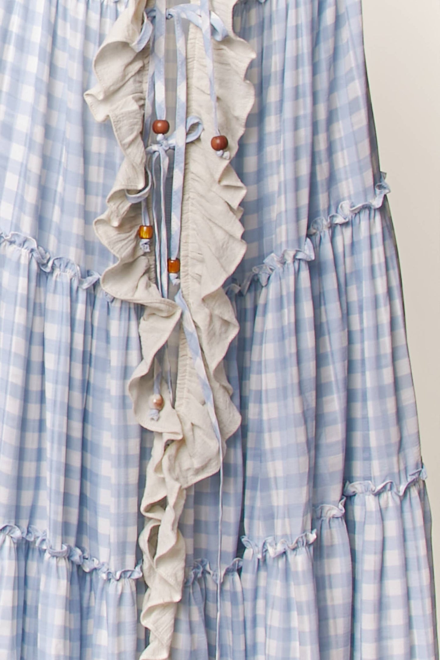 Checker Ruffle Dress Cardigan