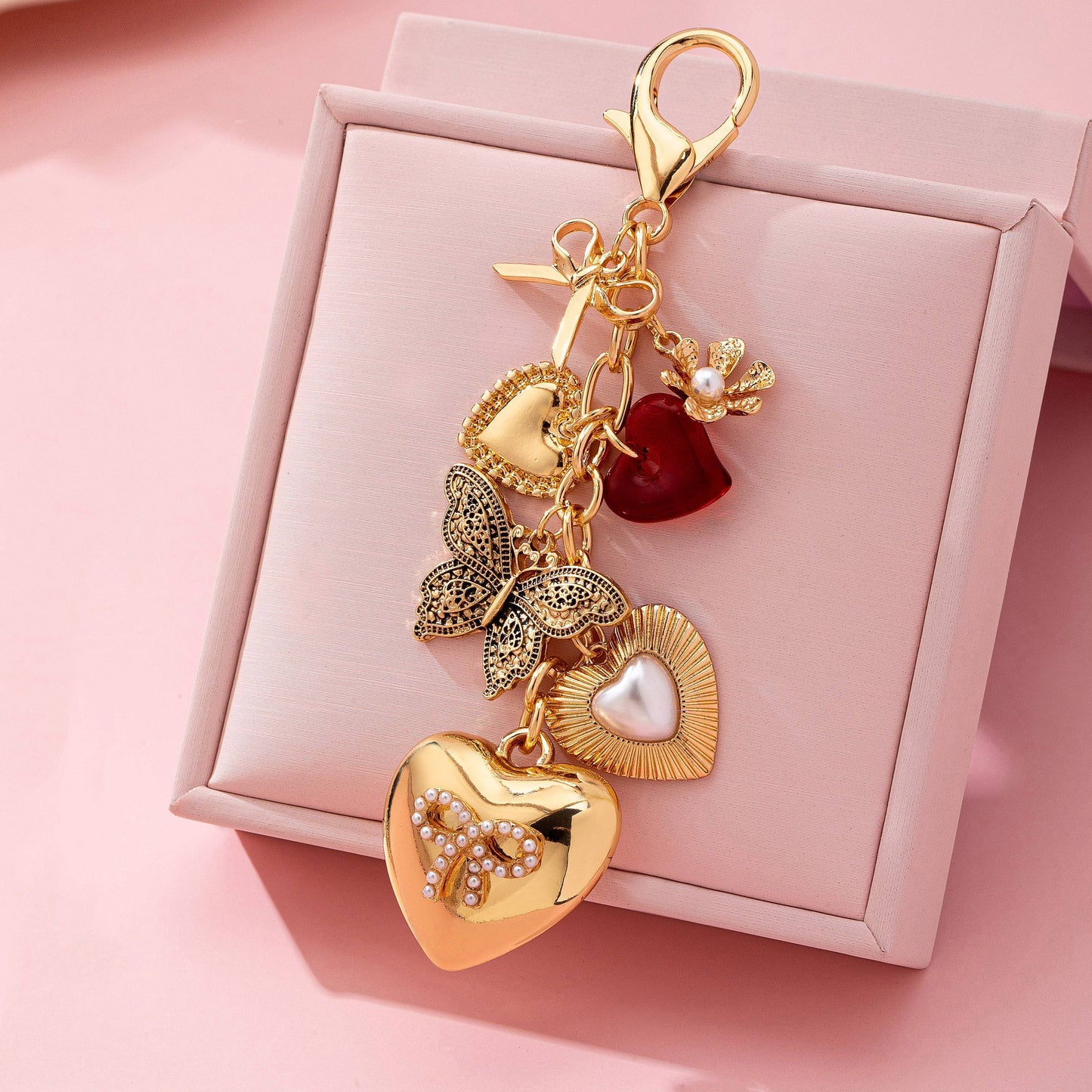 Bag Charm - Heart Bow Butterfly Charm Key Chain