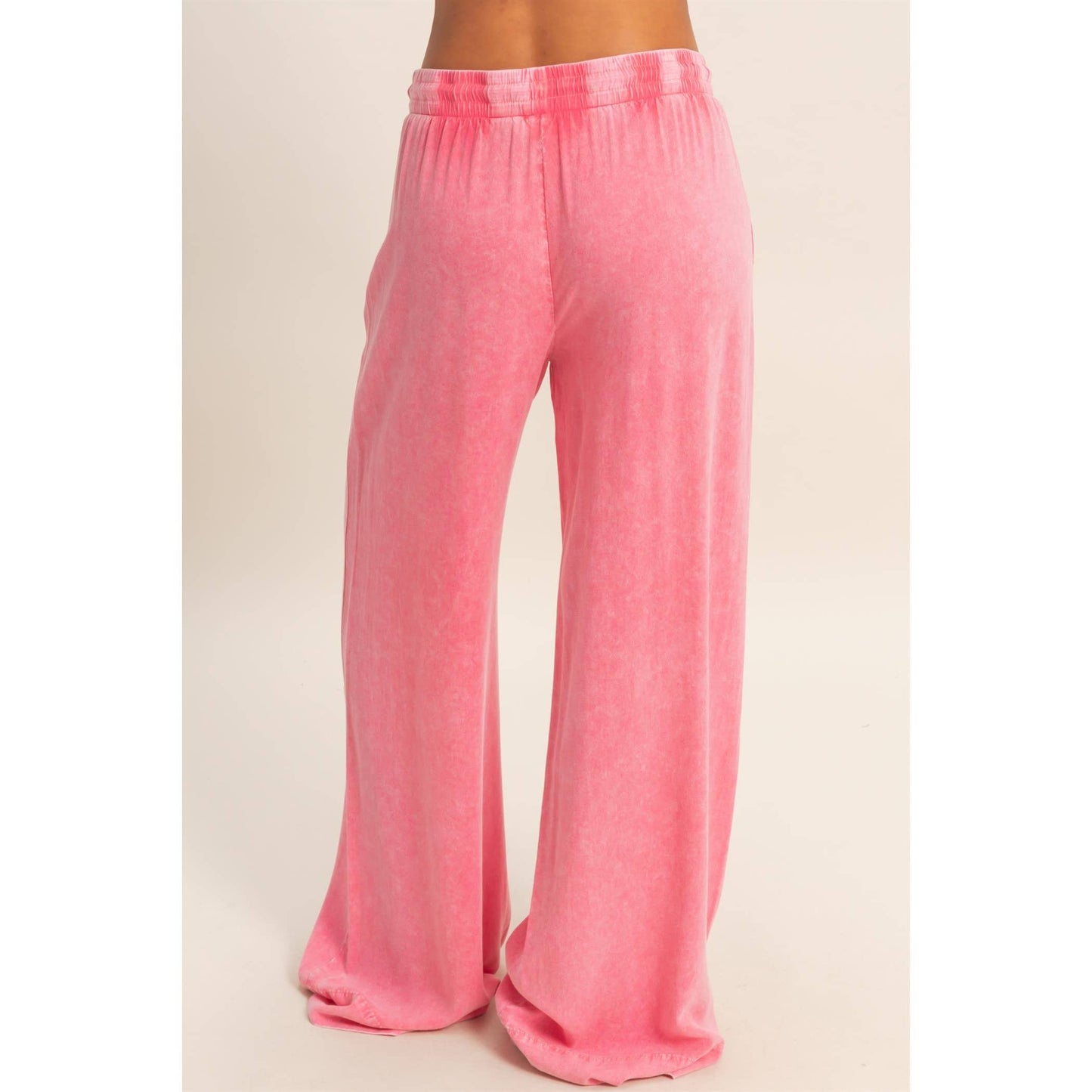 Mineral Wash Drawstring Wide Leg Pants
