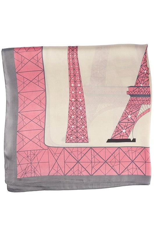 Olive & Pique Parisian Chic Neckerchief - Pink/Gray