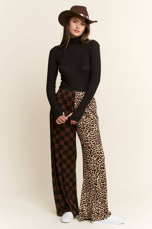 Split Decision Leopard/Checkered Pants