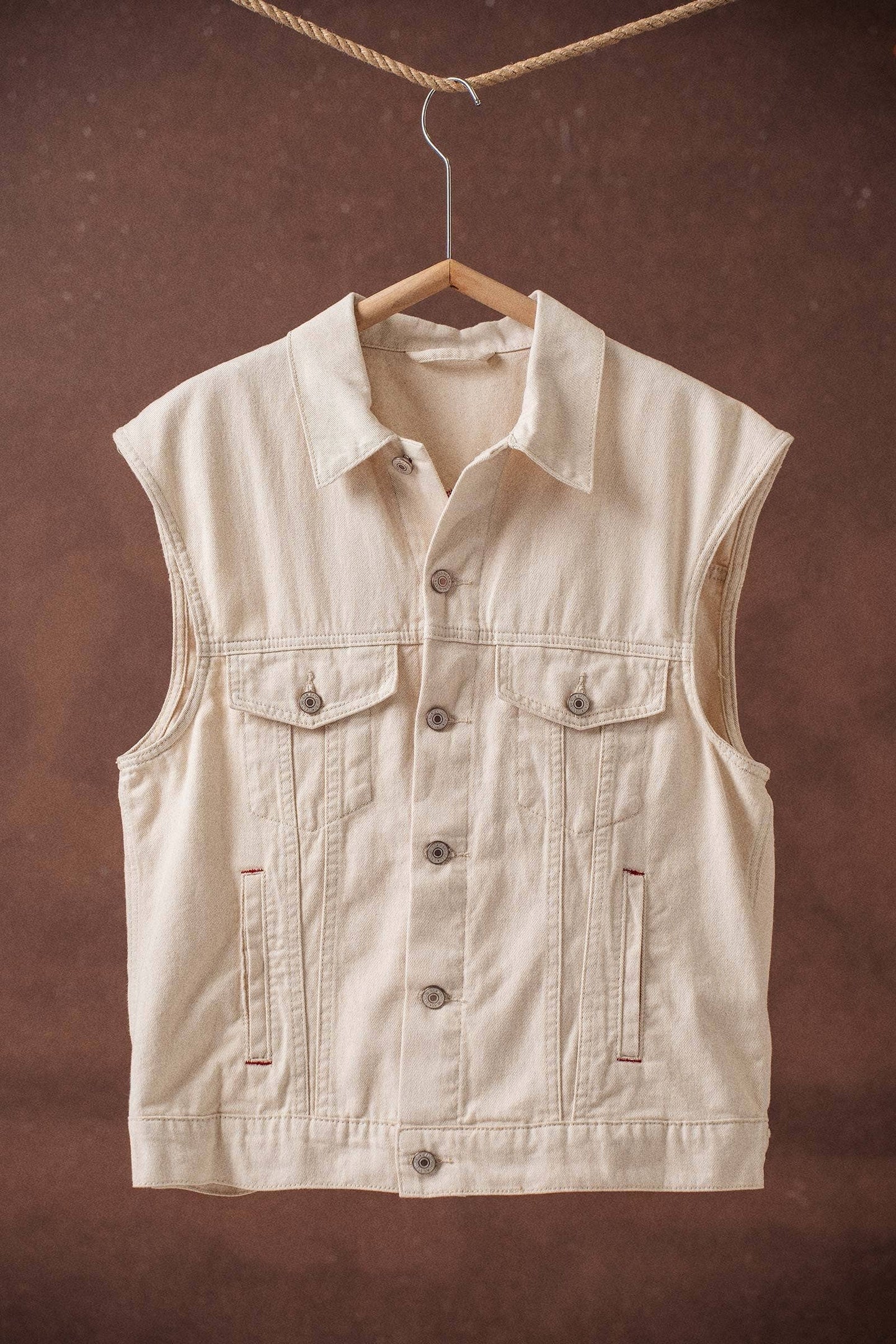 Western Sunset Embroidered Denim Vest