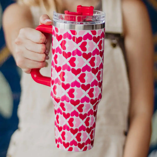 Multicolored Hearts Valentine's Day Tumbler Cup