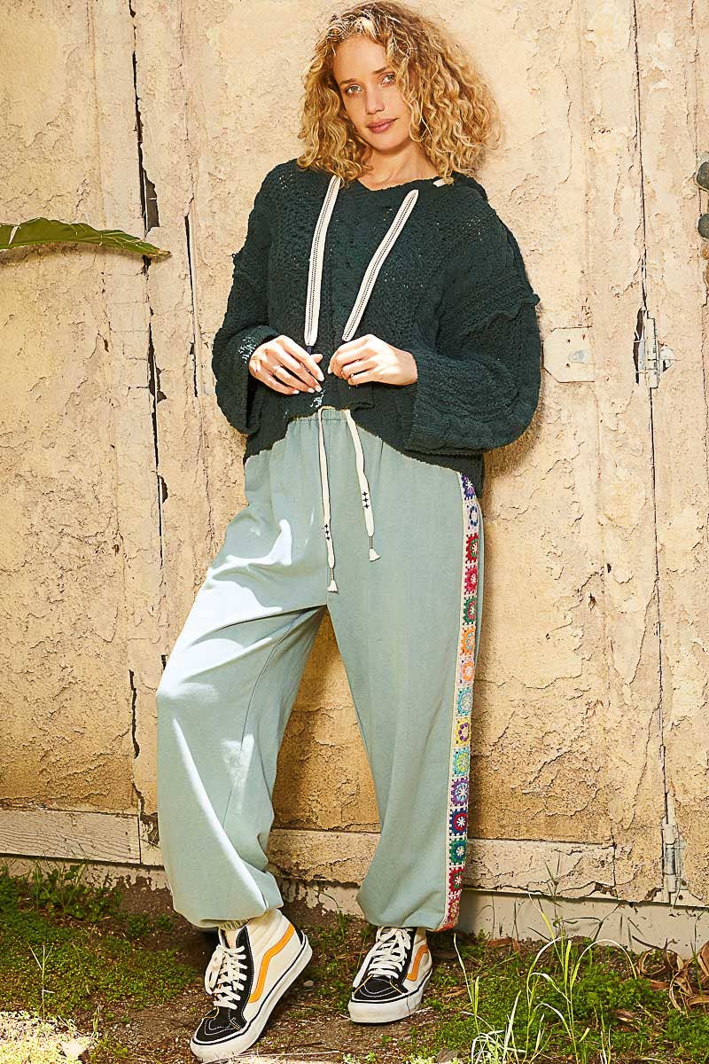 Baggy Fit Square Patch French Terry Joggers