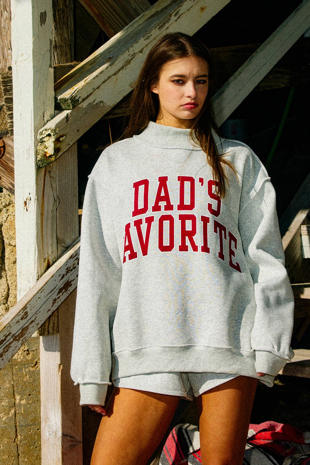 Reversible Mock-Neck Sweatshirt