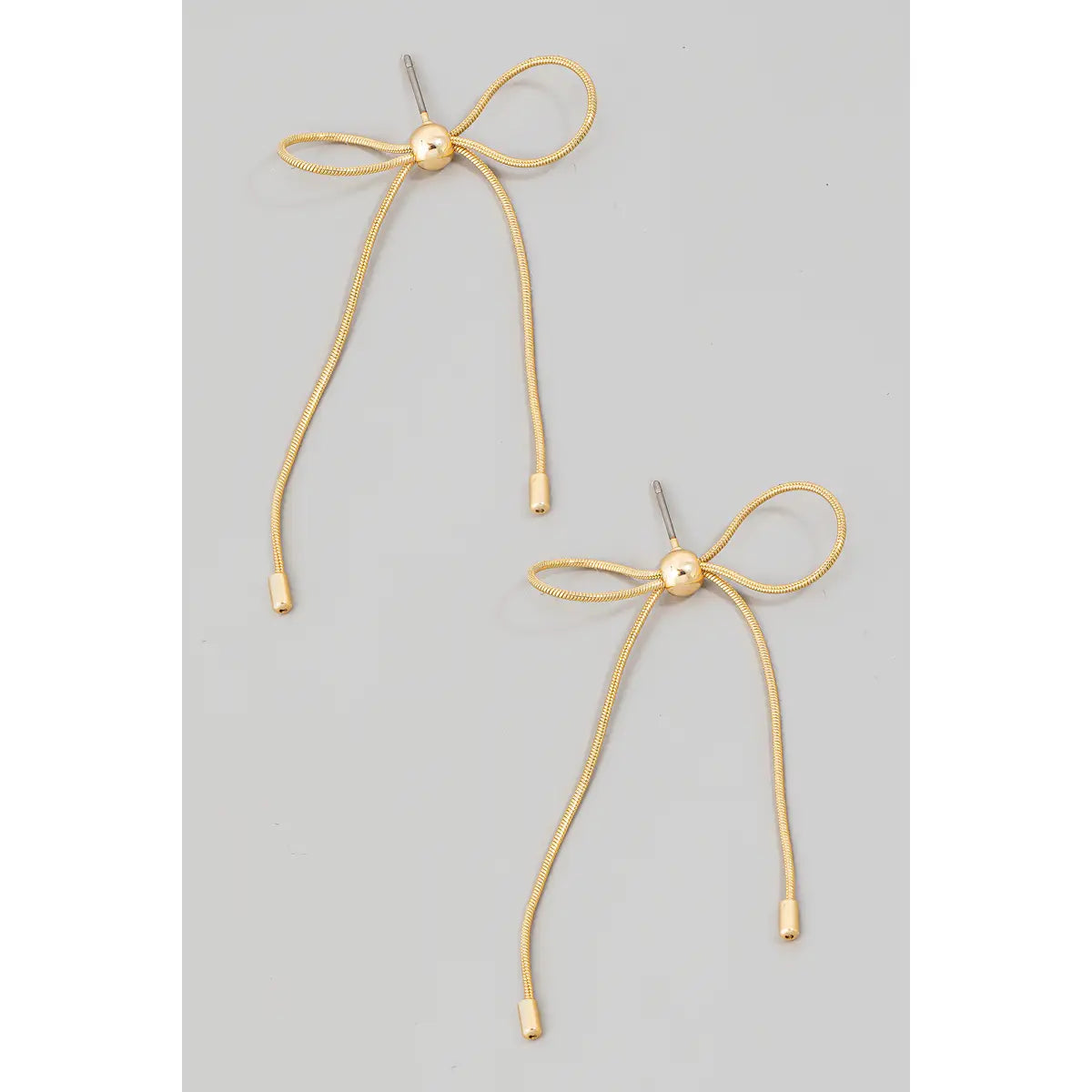 Metallic Cord Knot Stud Earrings - Gold