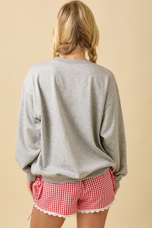 Game Day Cheer Patchwork Crewneck