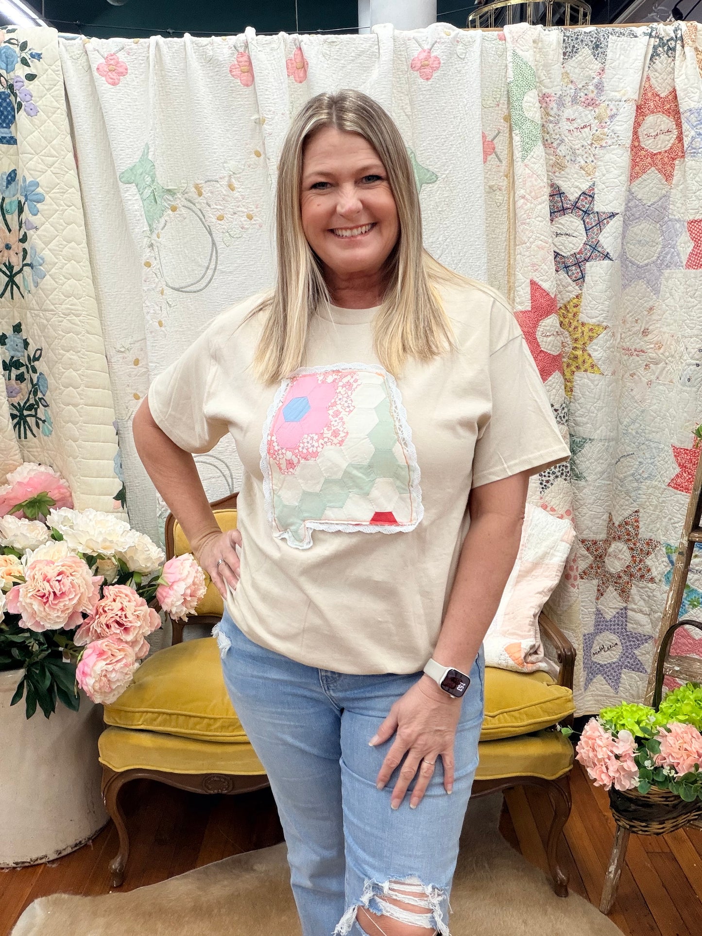 Quilted State of Alabama Tee