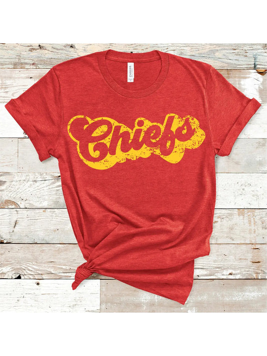 Kansas City Chiefs Sleepwear Shirt Red Yellow Shirt Raglan Sleeves Sof –  Shop Thrift World