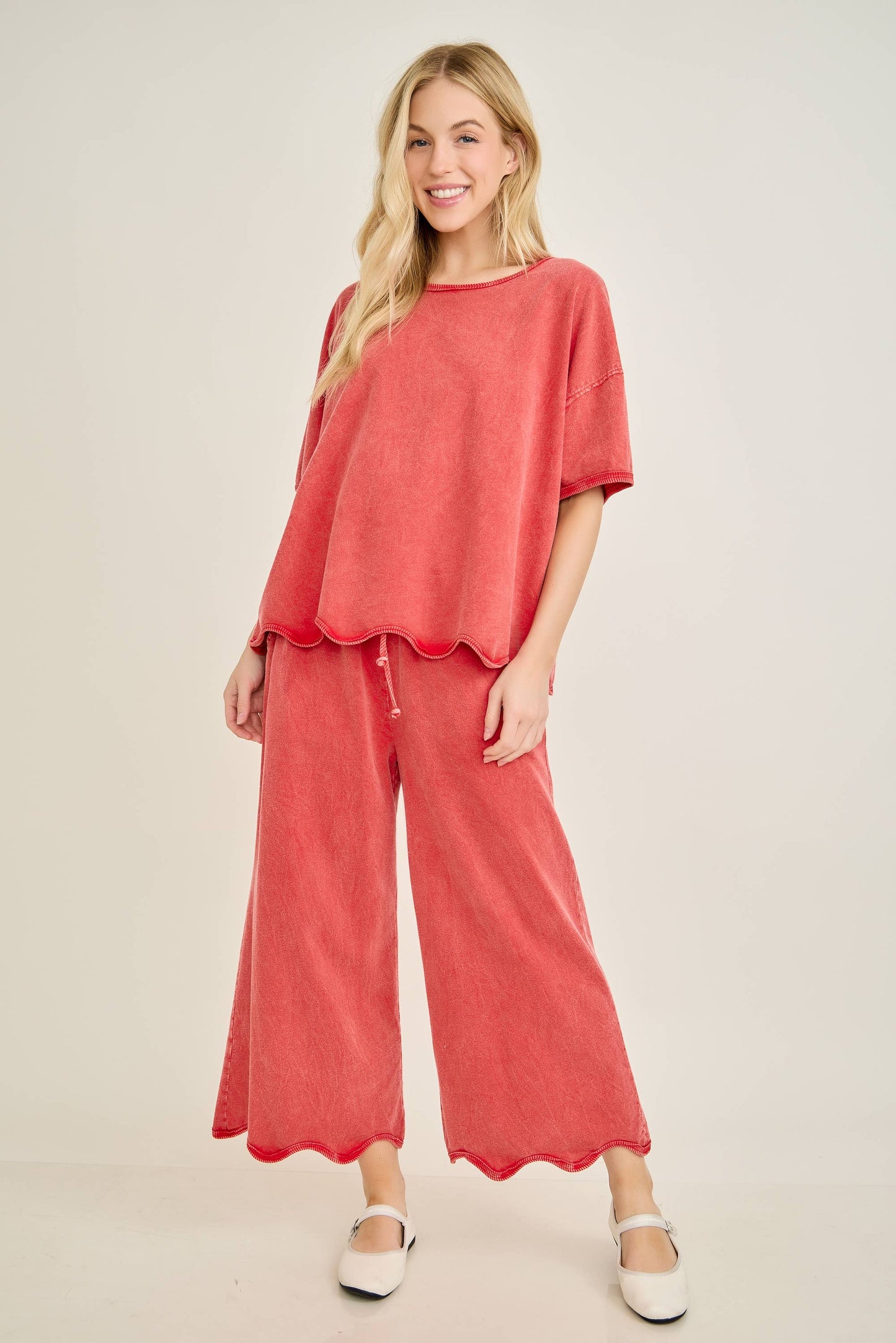 Mineral Washed Wavy Ribbed Shirt