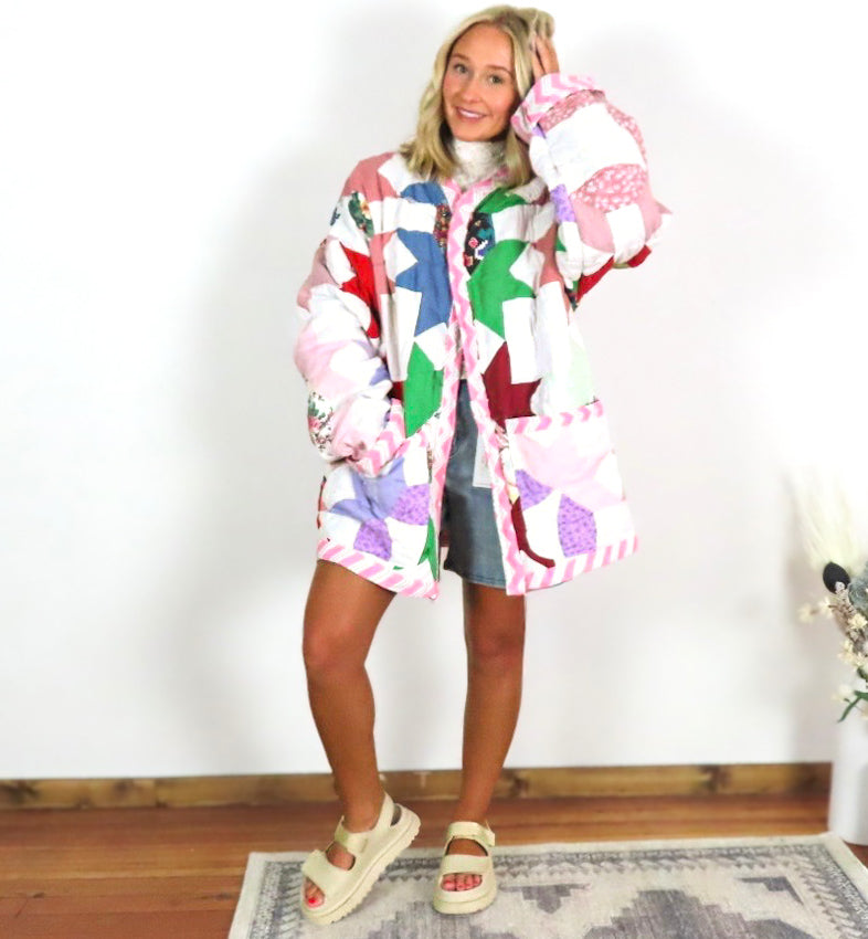 Quilted Star Pattern Jacket