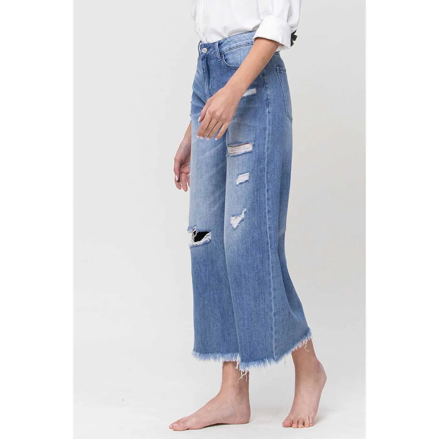 Super High Rise Crop Wide Leg Jeans