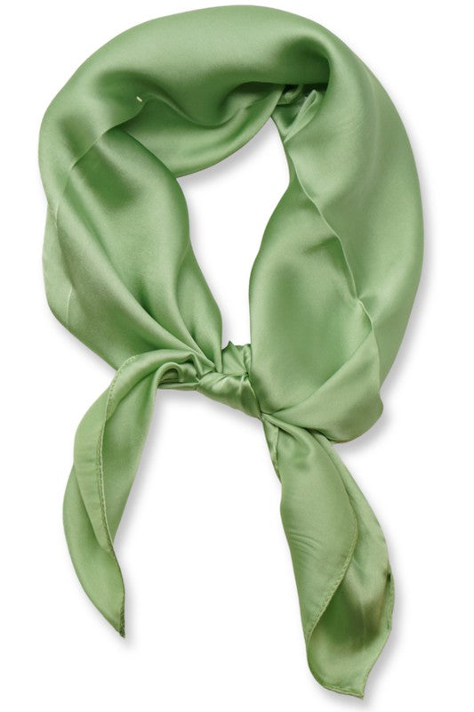 Olive & Pique Solid Silky Satin Neckerchief - Sage