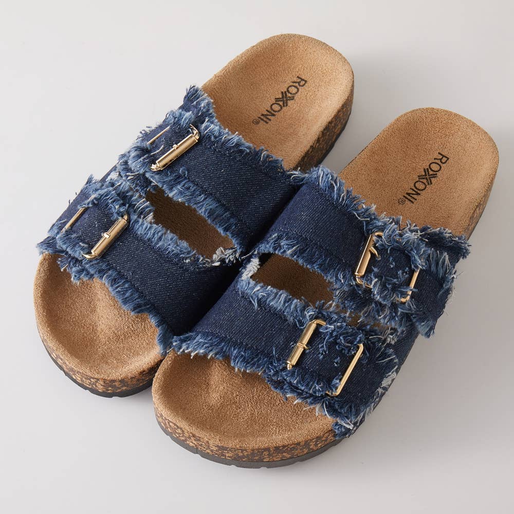 Women's Comfort Flat Sandals Dual-Strap Adjustable Straps