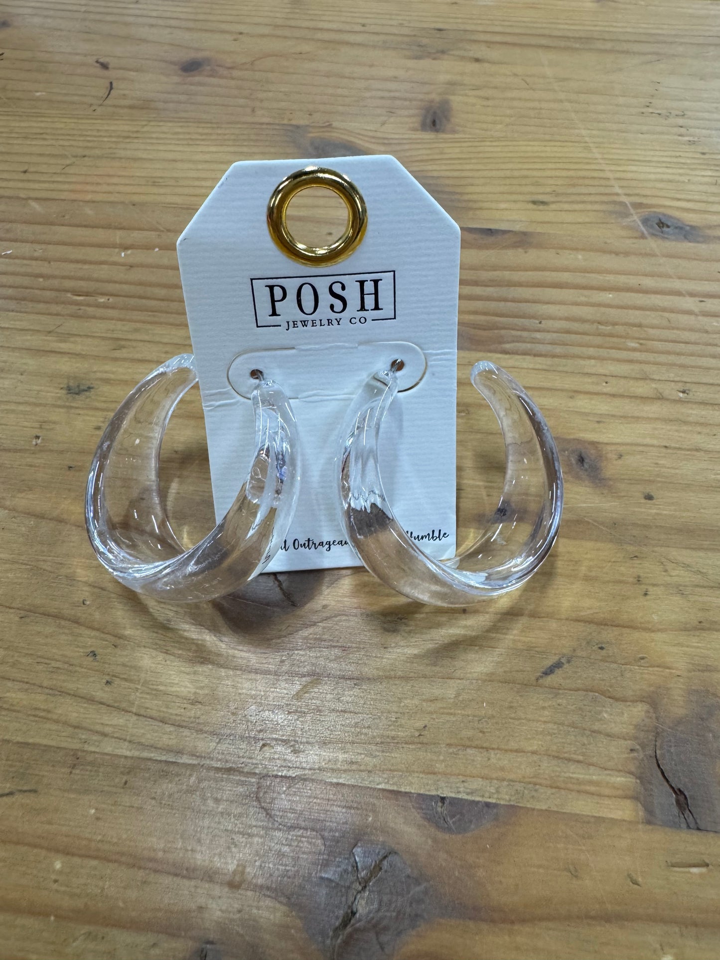 Clear Acrylic Hoop Earrings