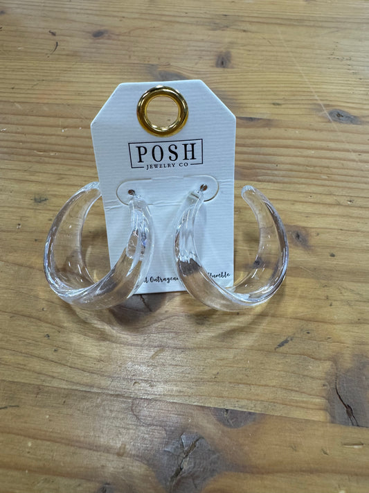 Clear Acrylic Hoop Earrings