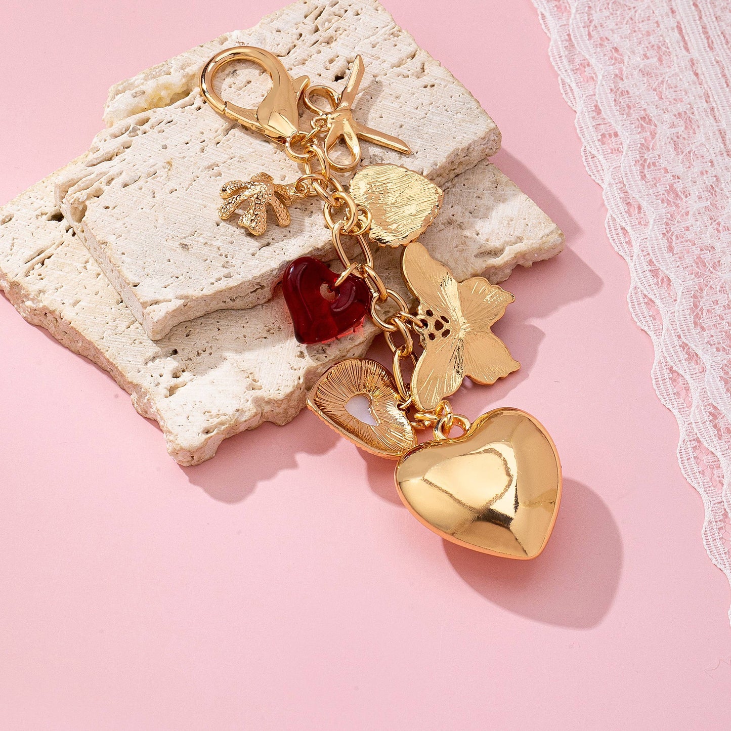 Bag Charm - Heart Bow Butterfly Charm Key Chain