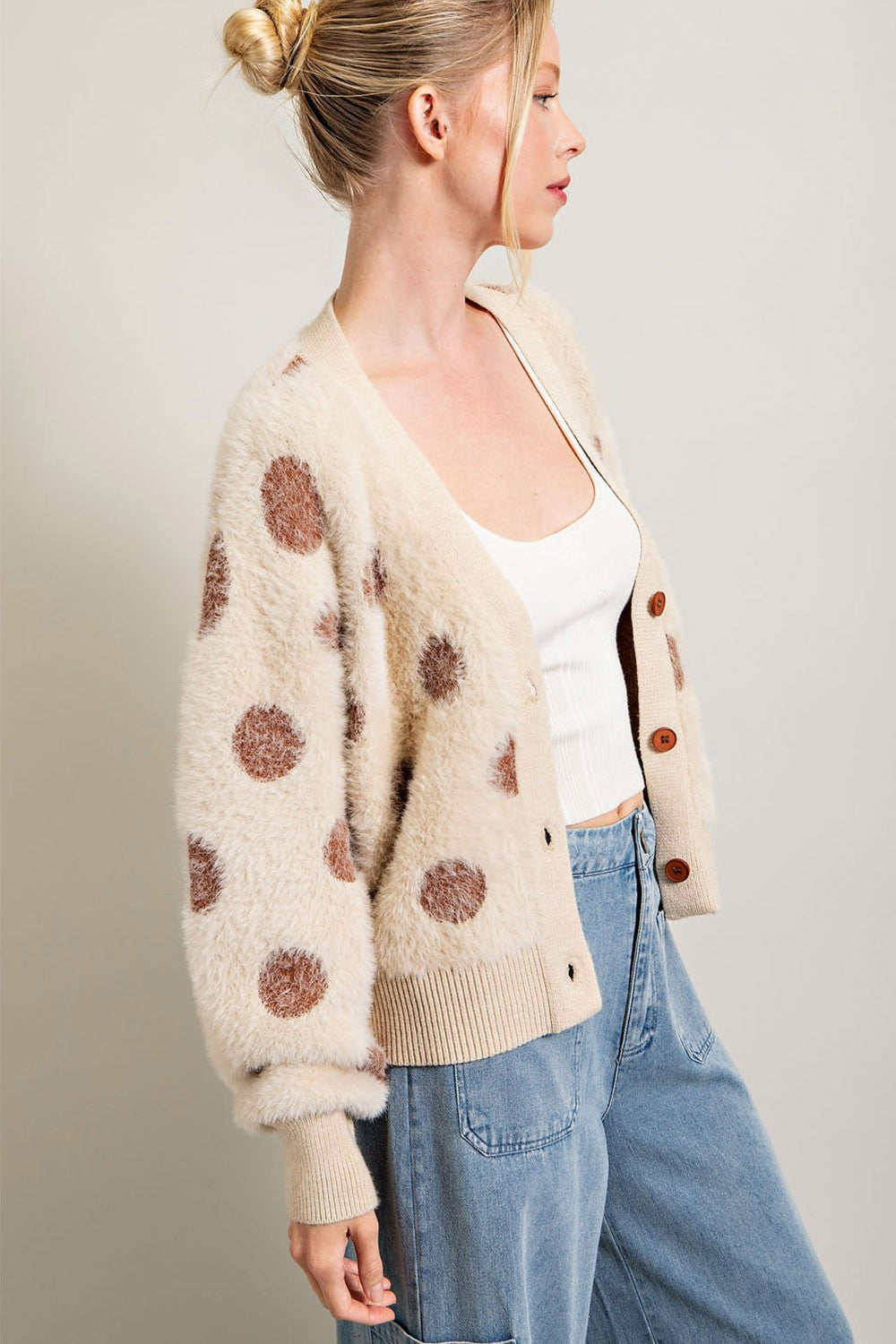 Polkadot Mohair Cardigan