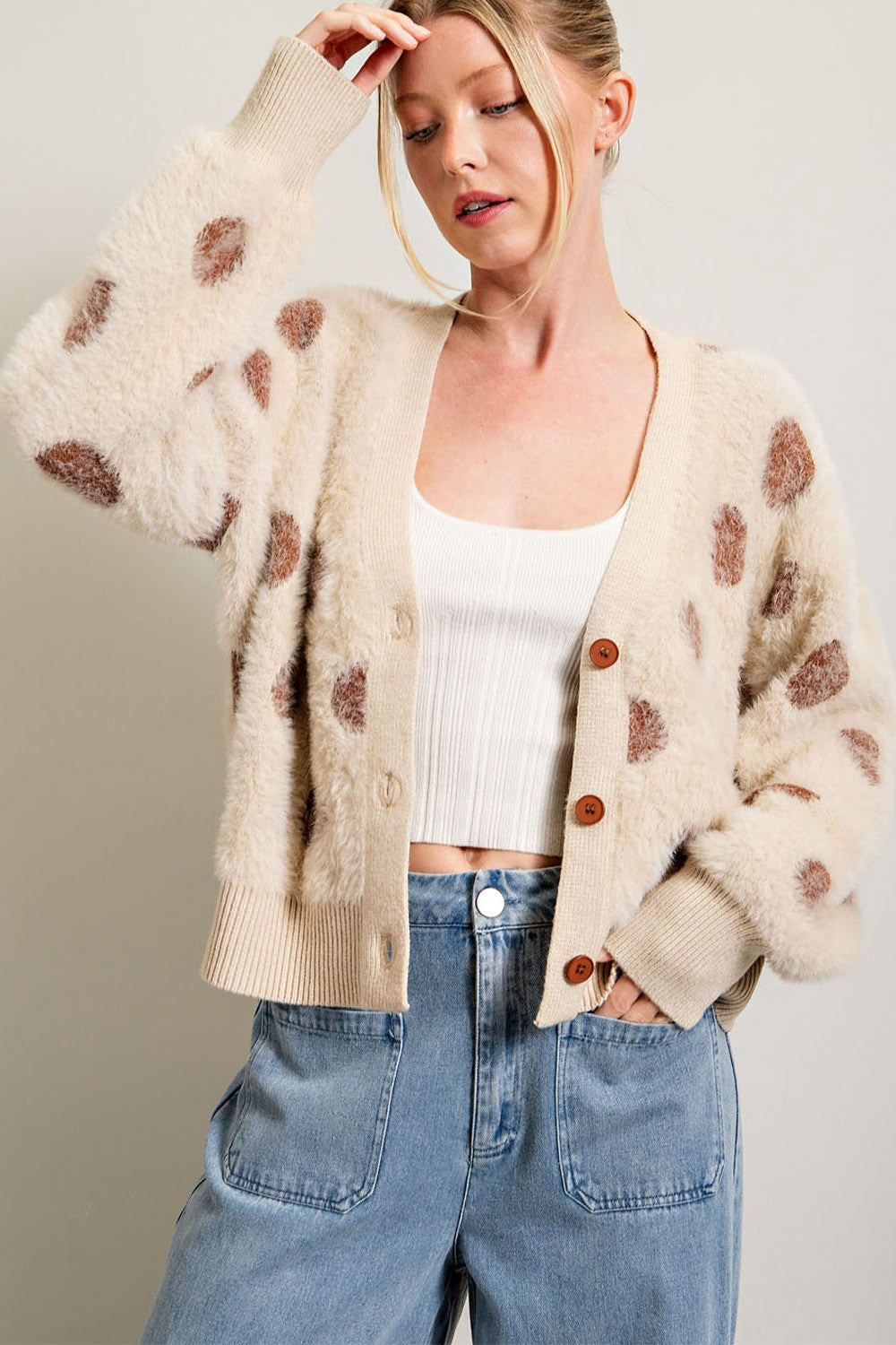 Polkadot Mohair Cardigan