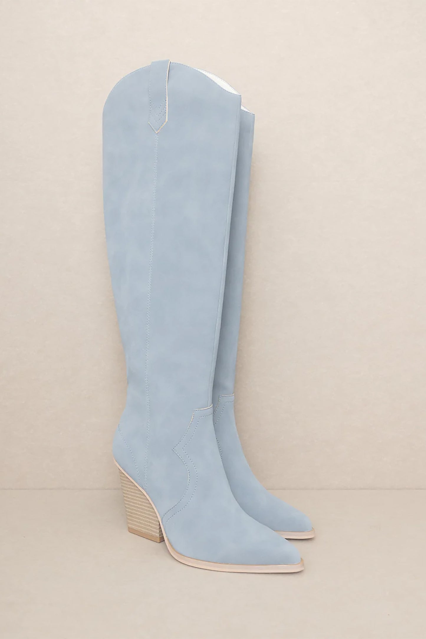 Gorgeous Slim Fit Knee High Boots - Slate Blue