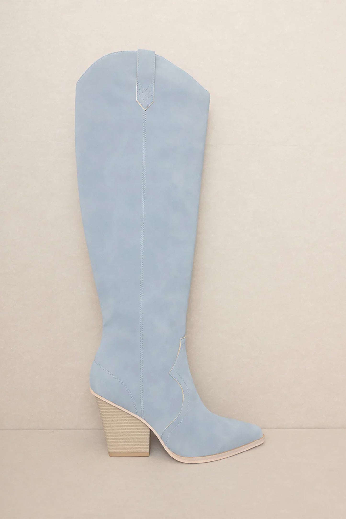 Gorgeous Slim Fit Knee High Boots - Slate Blue