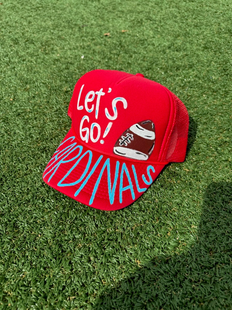 Lets Go Cardinals Football Trucker Hat