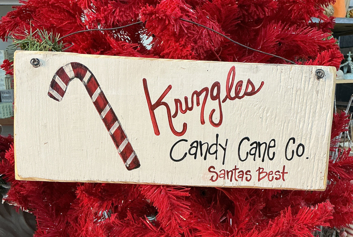 Candy Cane Wood Sign