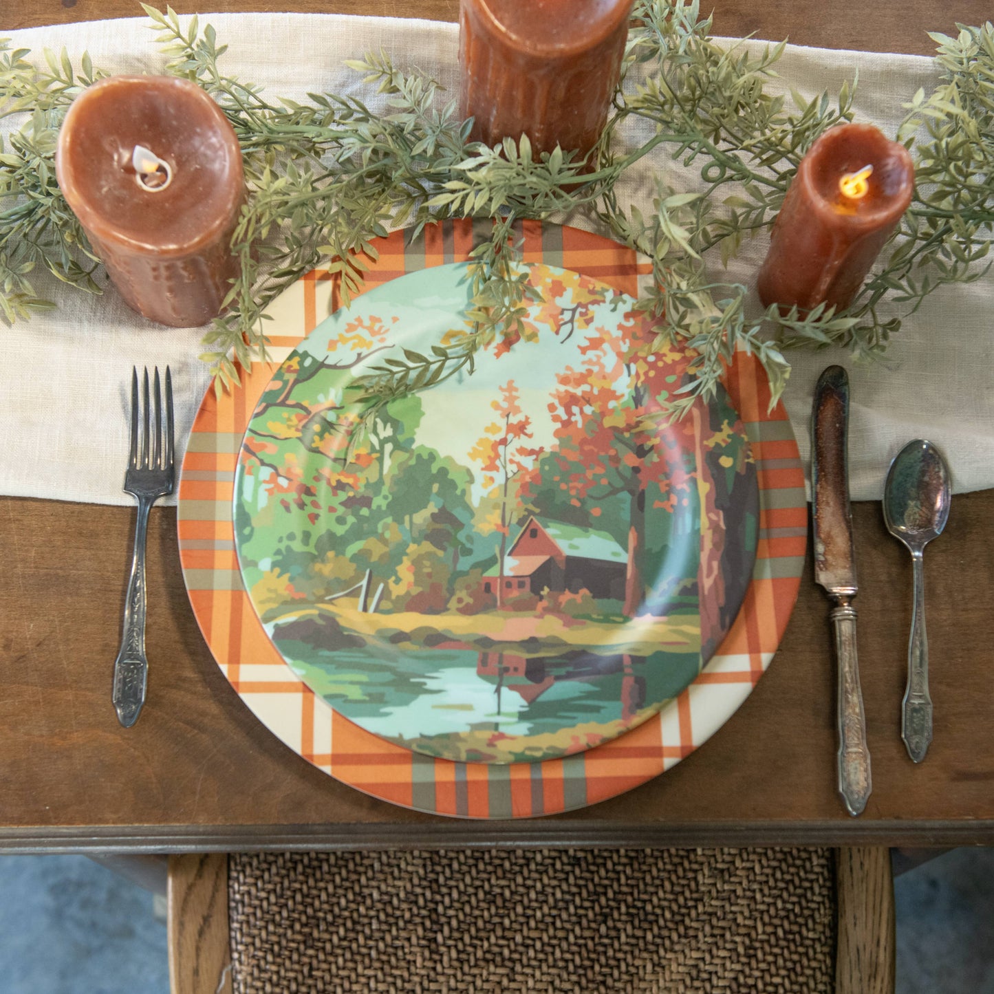 Cabin in the Woods Paint by Number Plate