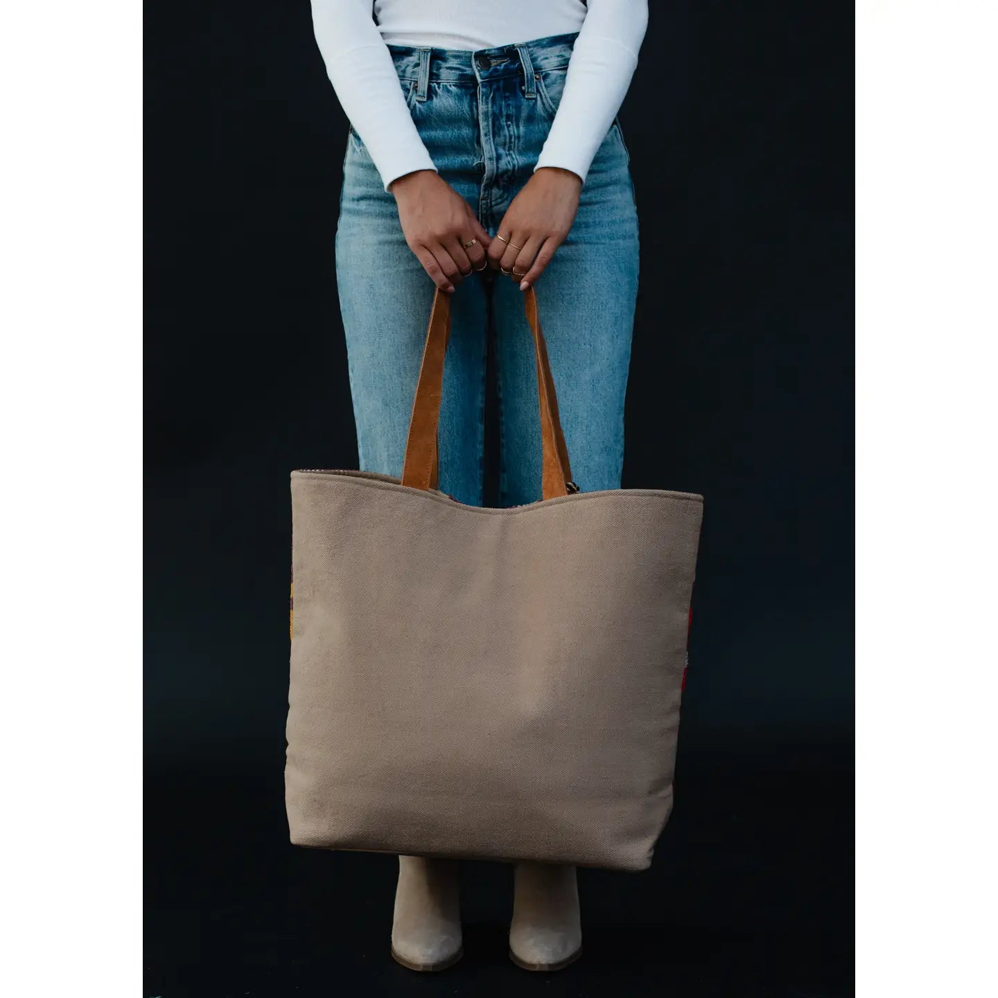 Brown & Multicolored Aztec Tote Bag