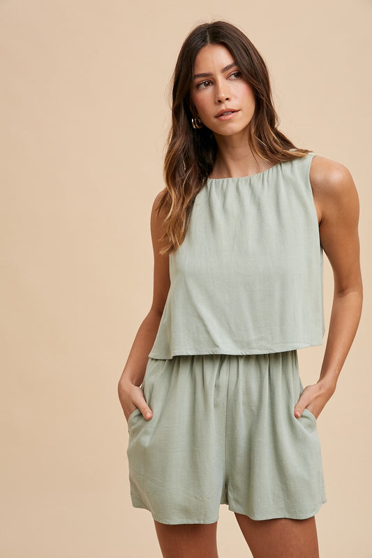 Double Layer Sleeveless Romper