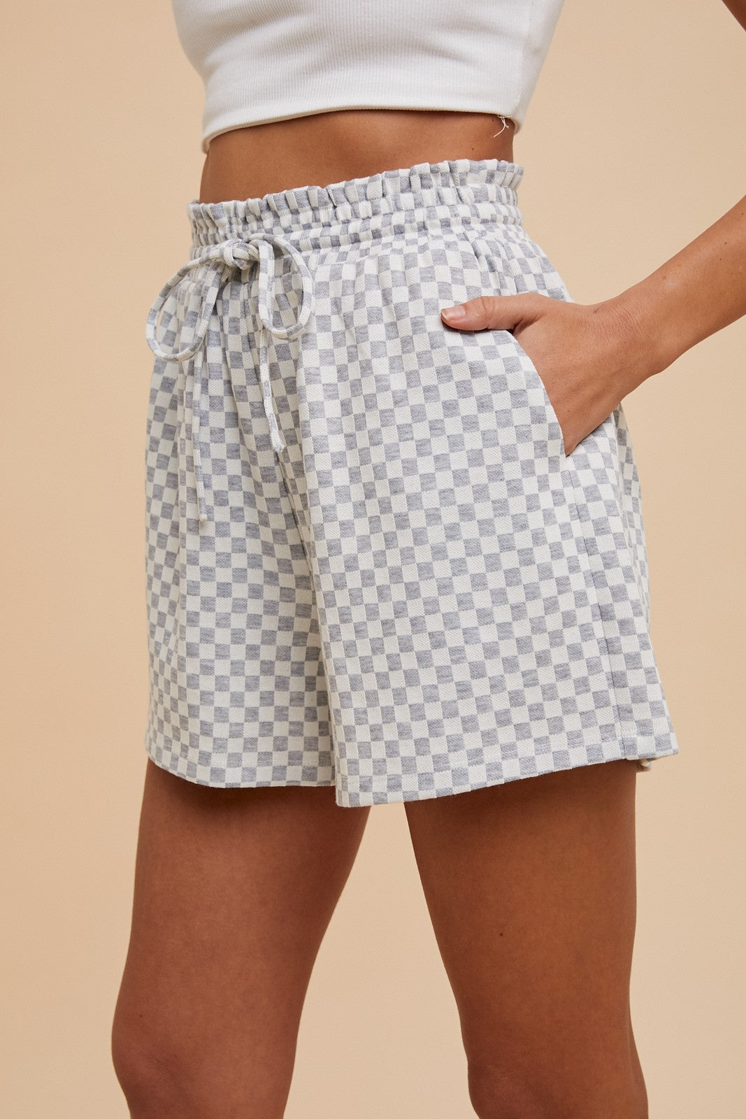 Checkerboard Knit Shorts