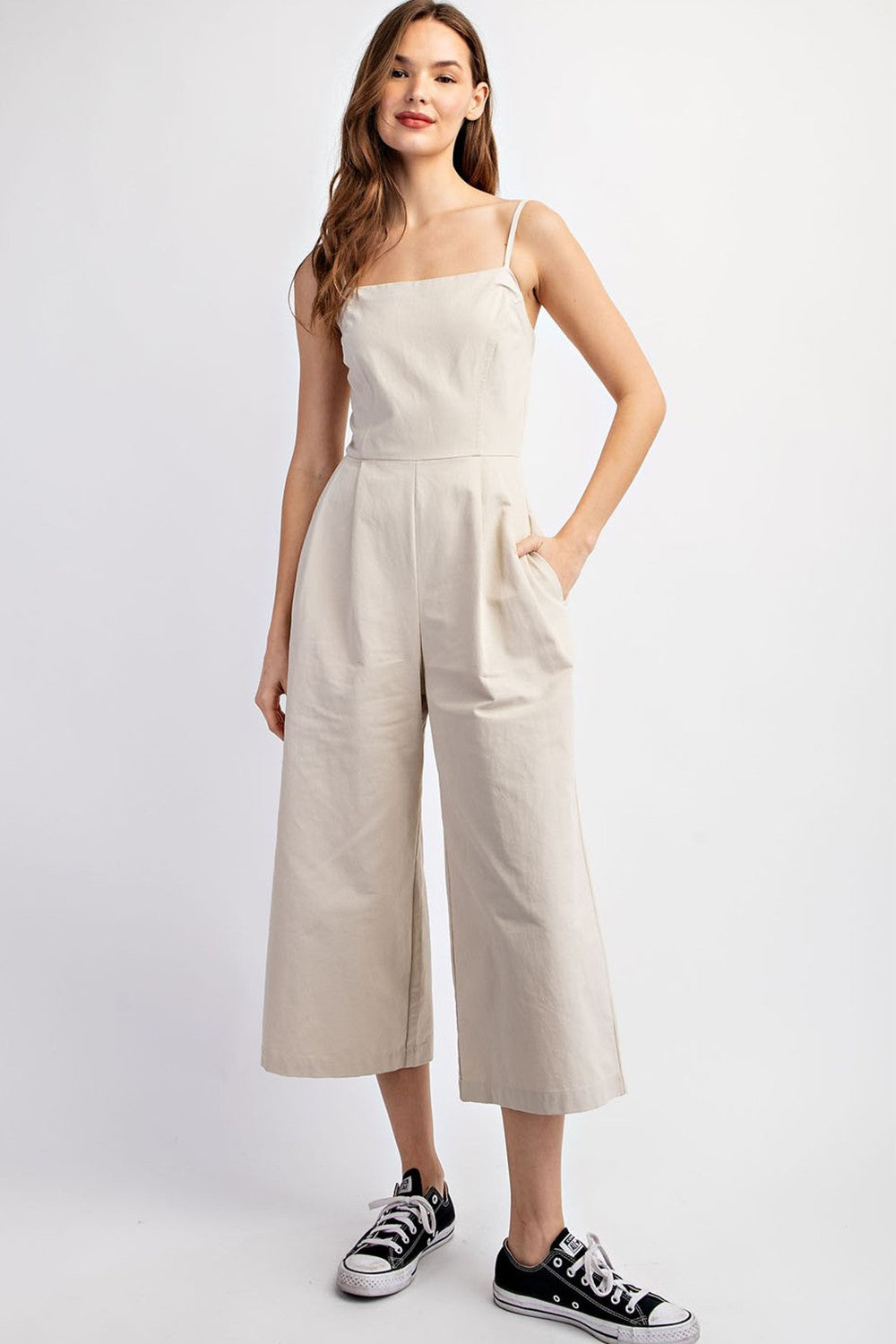 Soft Washed Jumpsuit - Sand