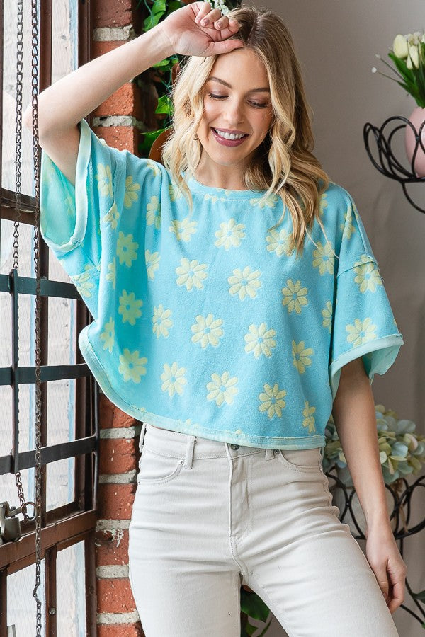 Daisy Print Terry Top