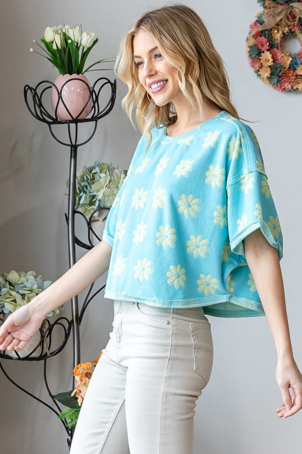 Daisy Print Terry Top