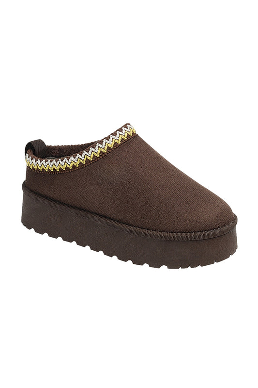 Chunky Platform Slippers - Chocolate