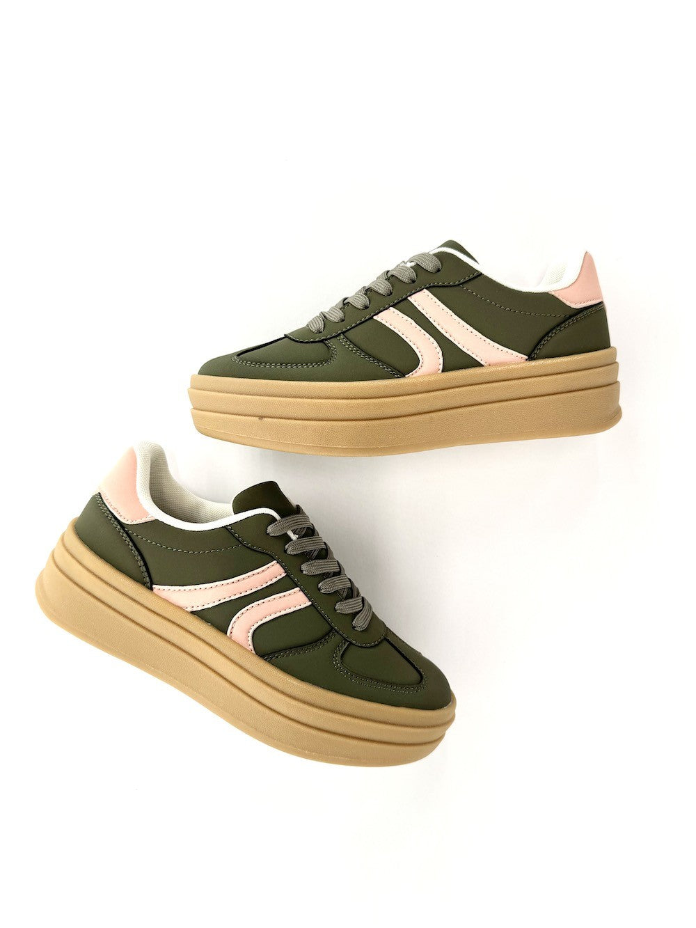 Gaze Platform Sneaker - Olive/Coral