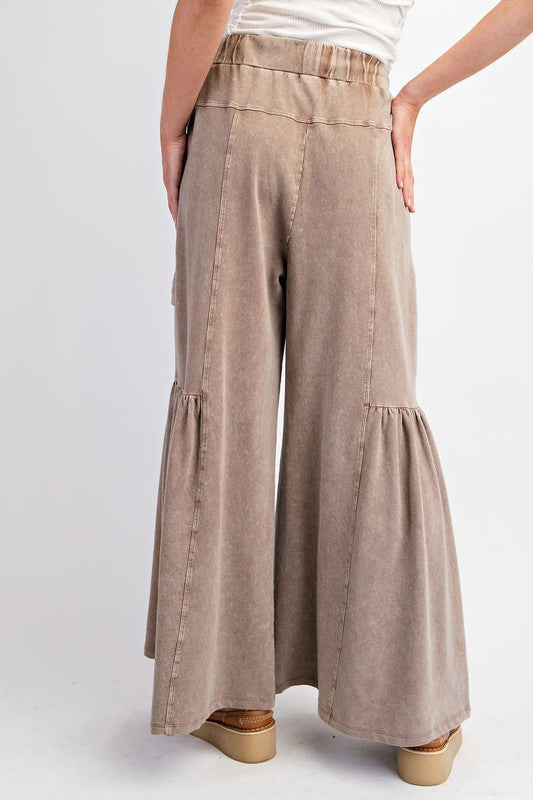 Mineral Washed Terry Knit Pants - Mocha