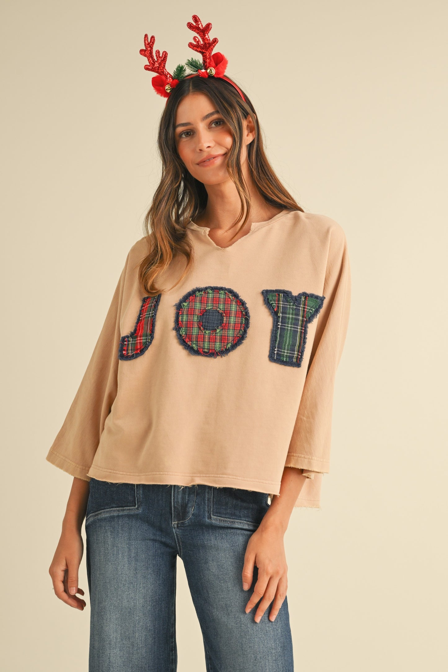 Mineral Washed Joy Patch Pullover