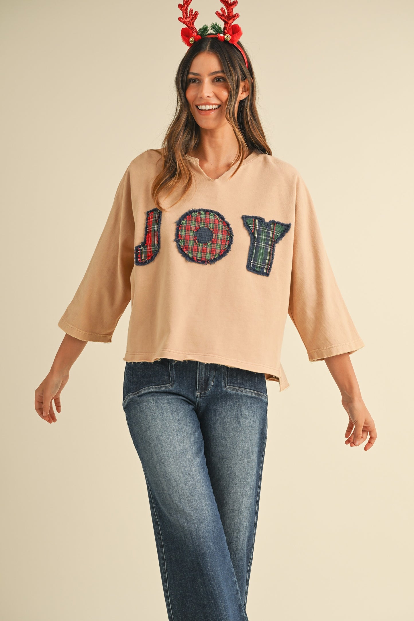 Mineral Washed Joy Patch Pullover