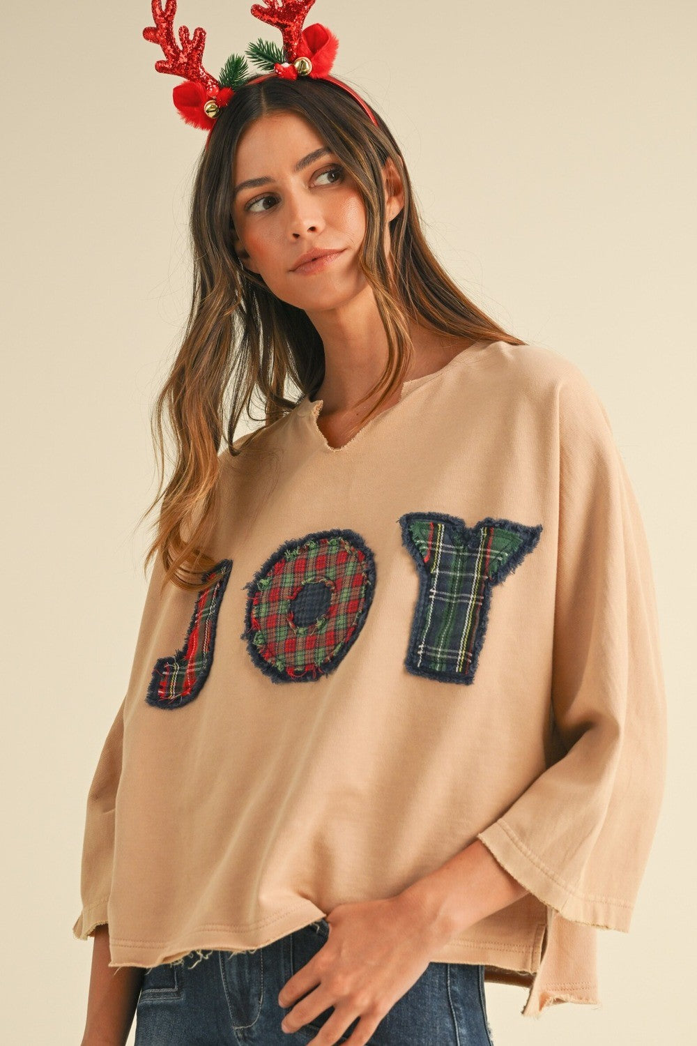 Mineral Washed Joy Patch Pullover