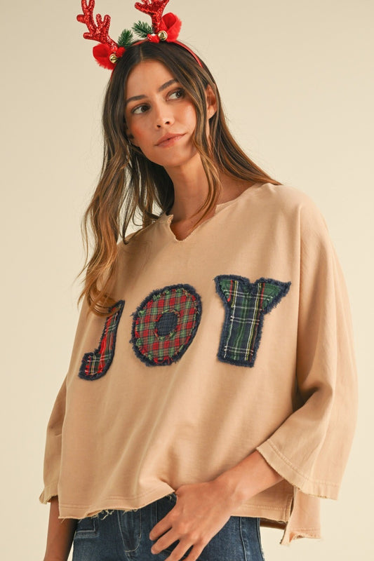 Mineral Washed Joy Patch Pullover